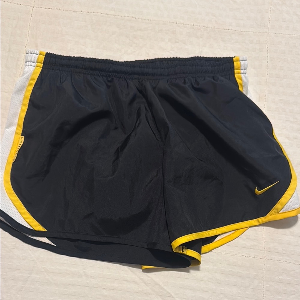 Nike Black and Yellow Sports Shorts